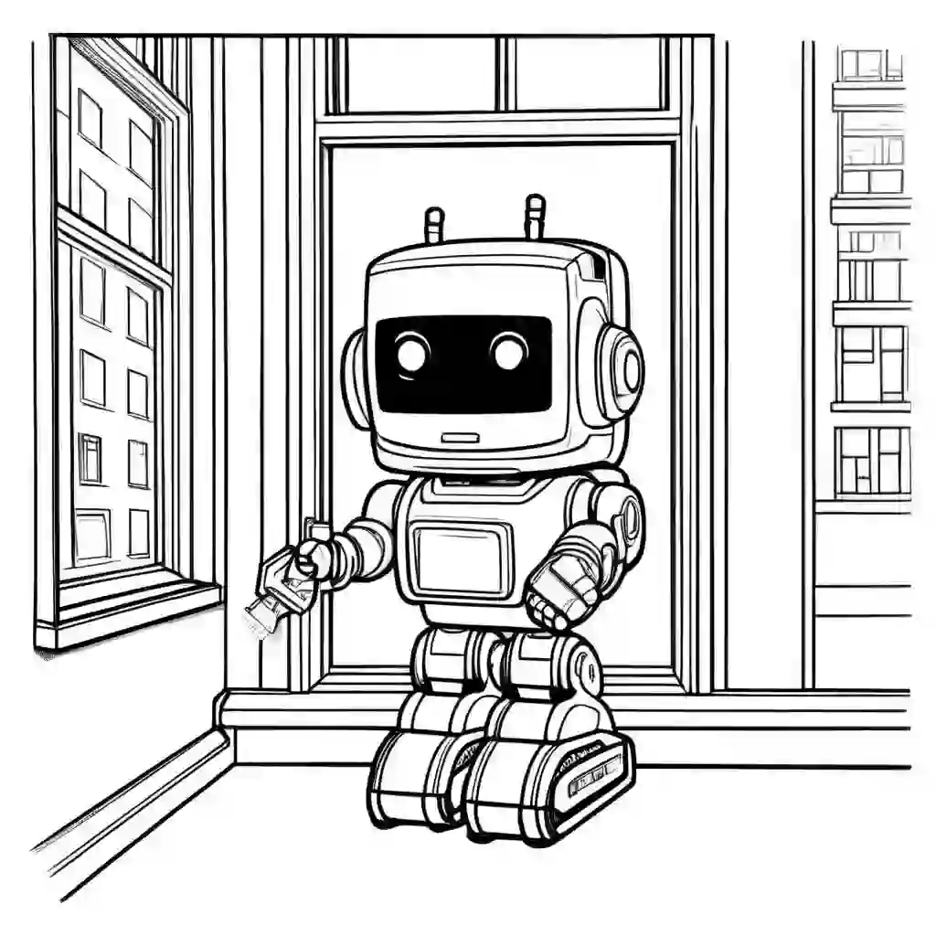 Window Cleaning Robot coloring pages